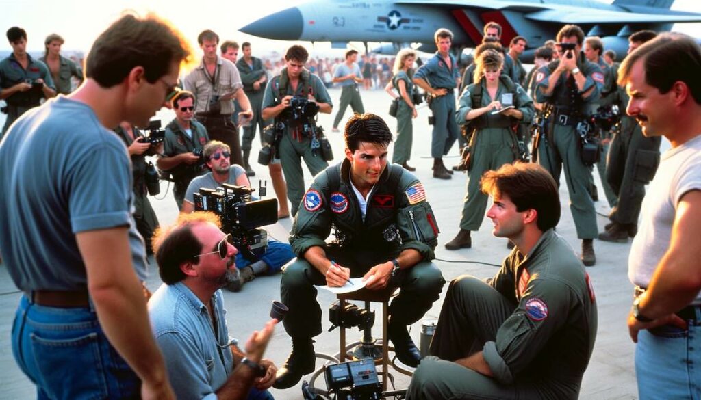 behind-the-scenes of top gun with tom cruise